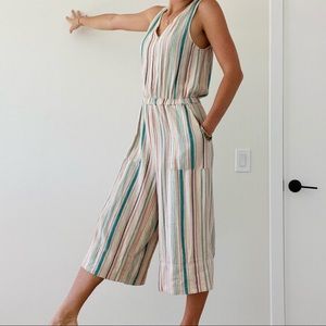 Vertical striped romper